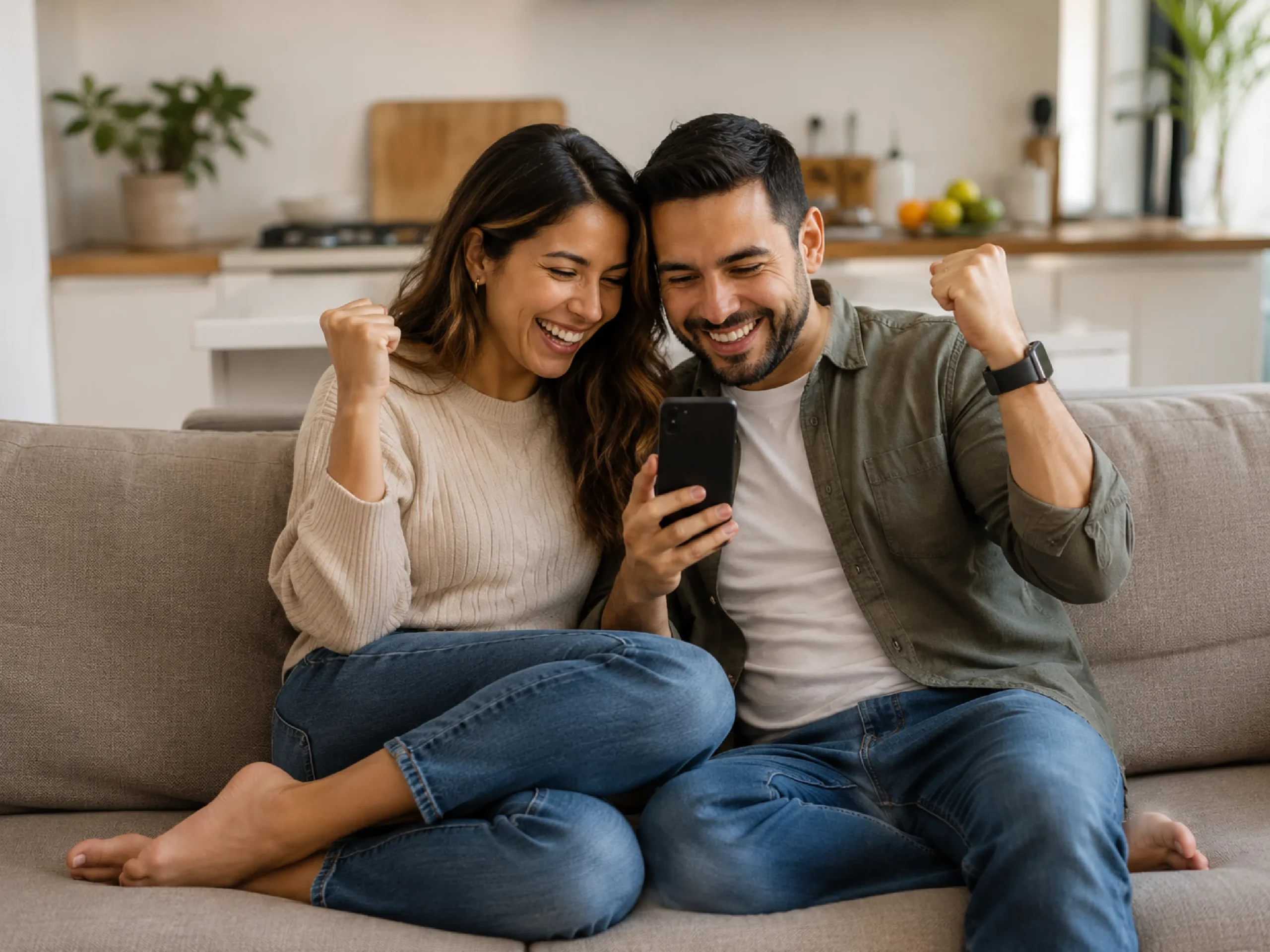 Pareja revisando información sobre un proyecto inmobiliario
